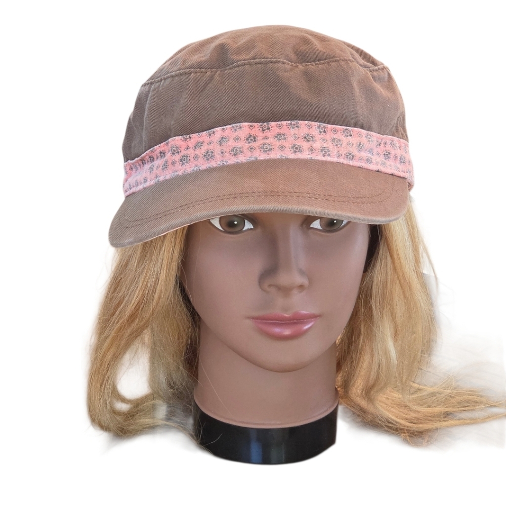 LIFE IS GOOD Floral Band CADET CAP Linen Cotton Twill Feminine Military Gorpcore - Picture 2 of 13